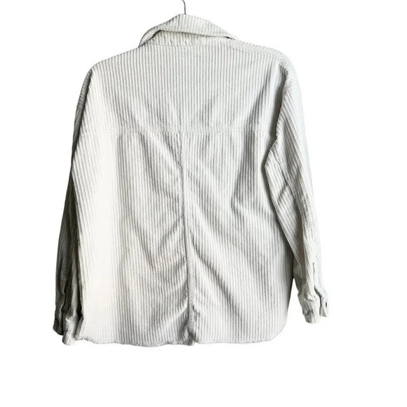 ZARA Button Front Long‎ Sleeve Corduroy Shacket White XS Blogger Favorite - Picture 2 of 4